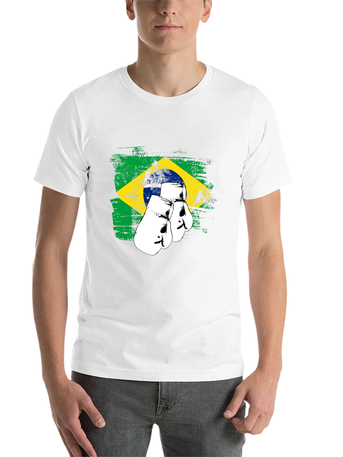 Brazil Flag Boxing Gloves Graphic Tee