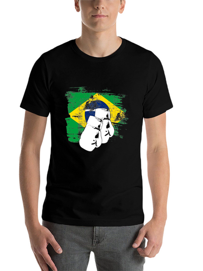 Brazil Flag Boxing Gloves Graphic Tee