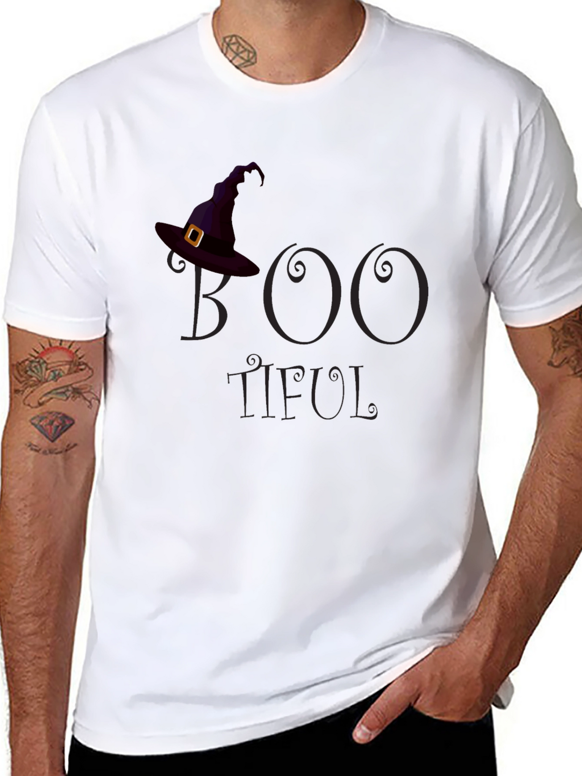 Boo-Tiful Halloween T-Shirt - Witch Hat Design