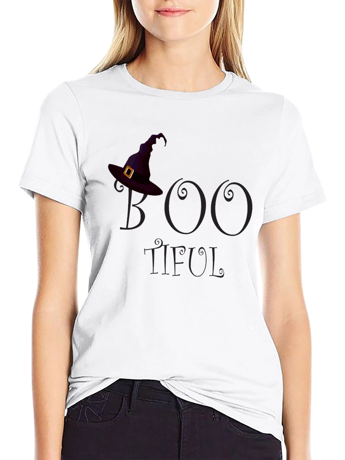 Boo-Tiful Halloween T-Shirt - Witch Hat Design