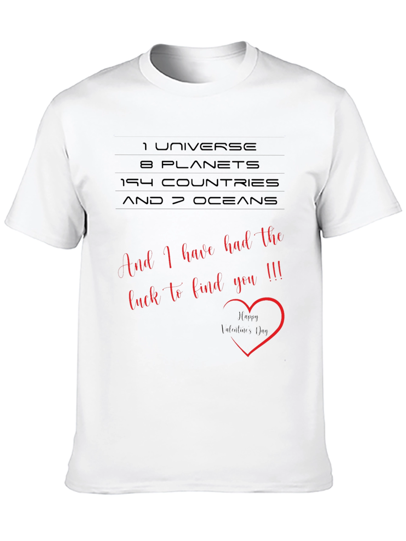 Romantic Valentines Day Graphic Tee - 1 Universe