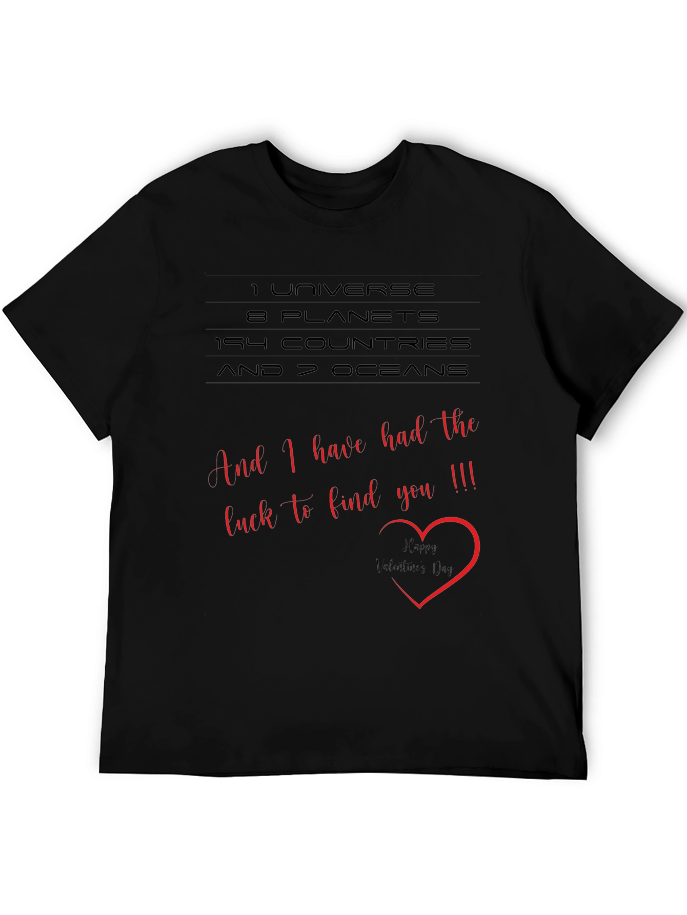 Romantic Valentines Day Graphic Tee - 1 Universe