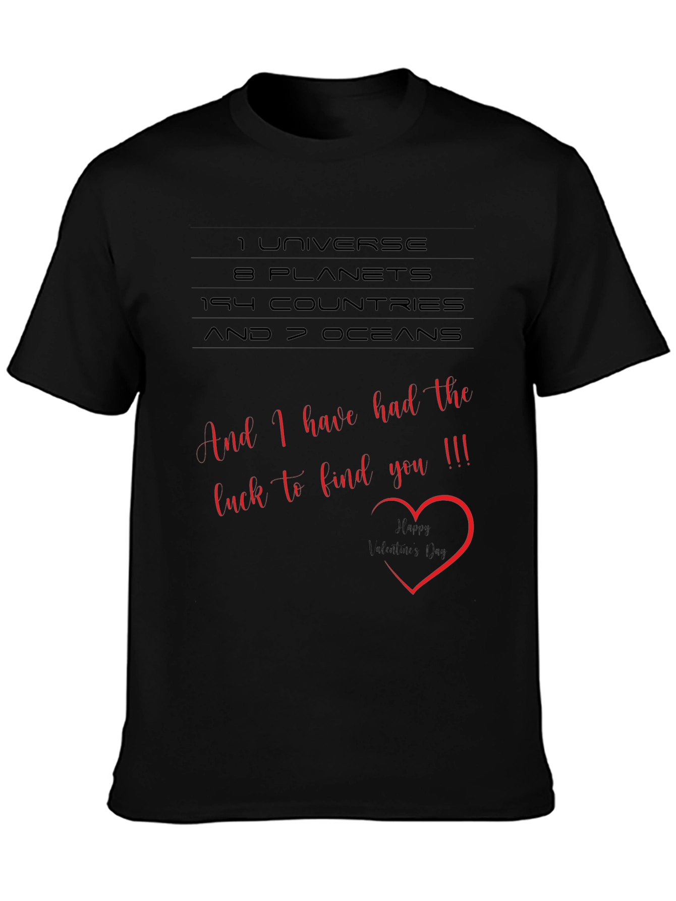 Romantic Valentines Day Graphic Tee - 1 Universe