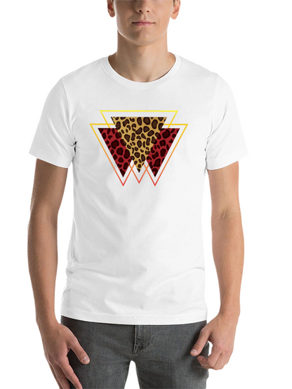 Geometric Leopard Print Tee - Stylish Mens T-Shirt