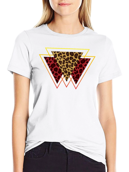 Geometric Leopard Print Tee - Stylish Mens T-Shirt