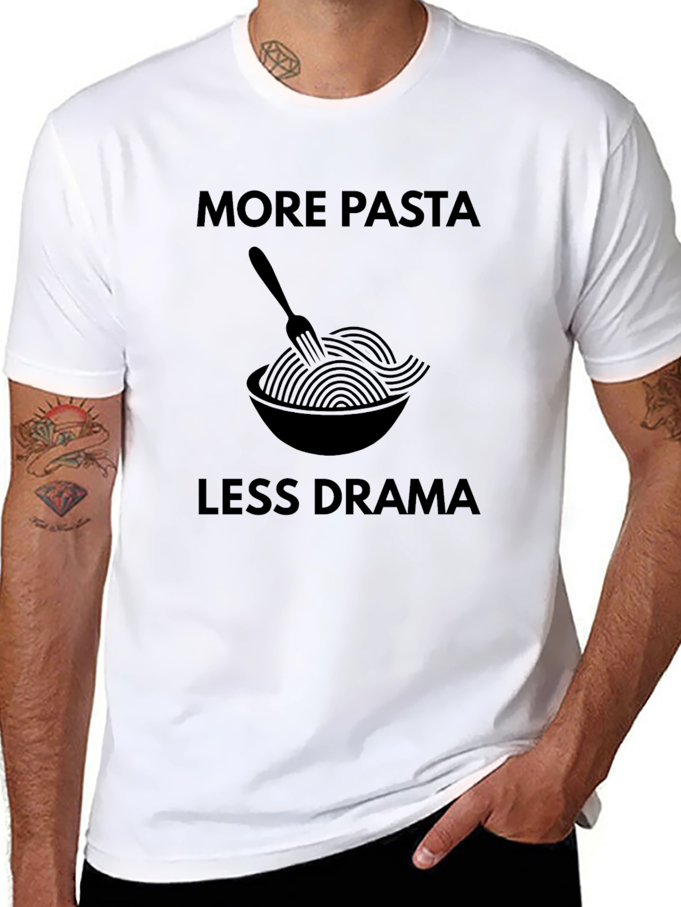 More Pasta Less Drama Graphic T-Shirt