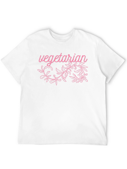Vegetarian Graphic Print Black T-Shirt