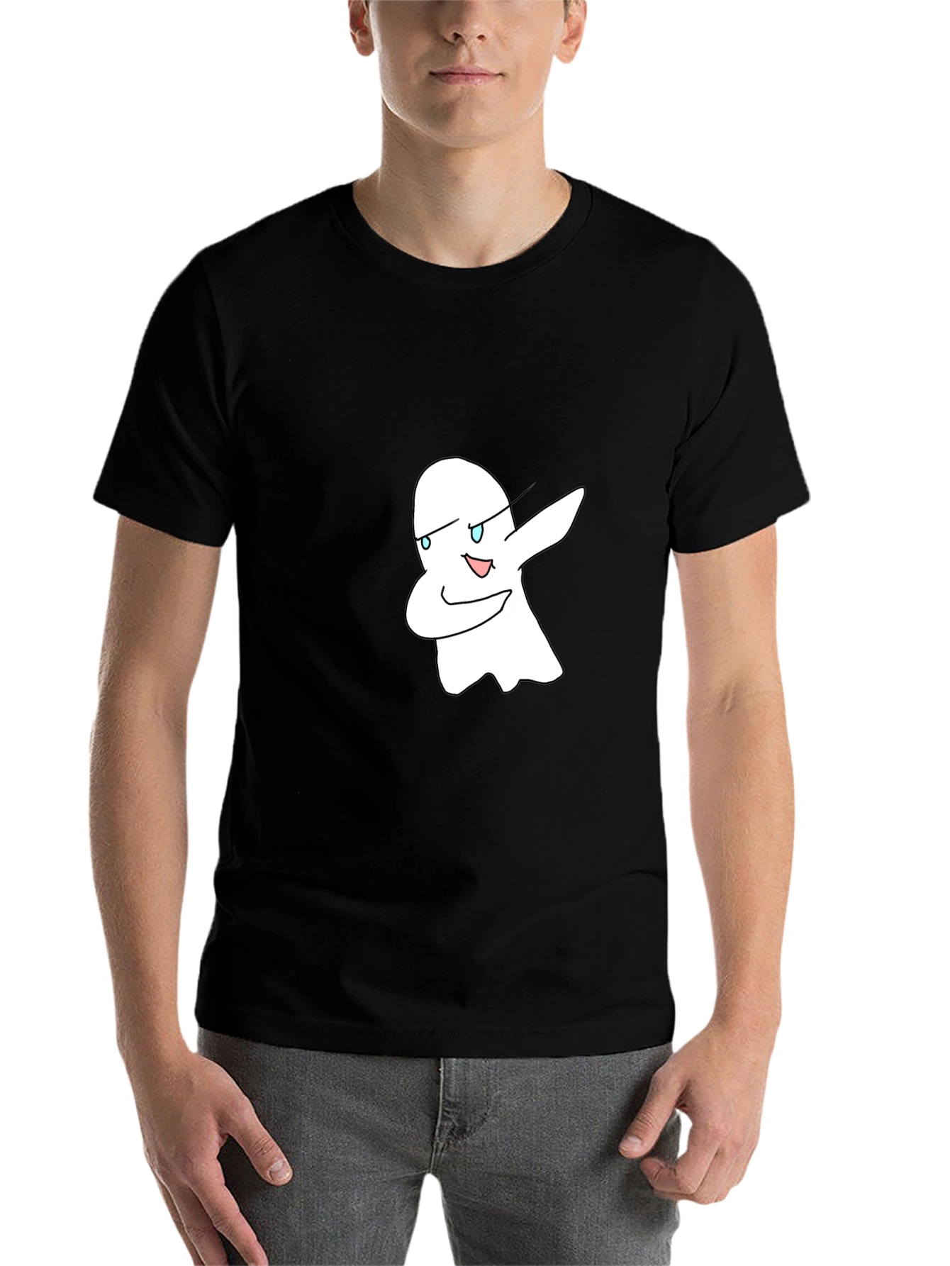 Dabbing Ghost Graphic Black T-Shirt