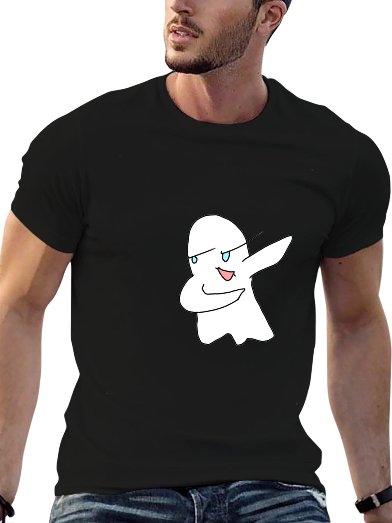 Dabbing Ghost Graphic Black T-Shirt