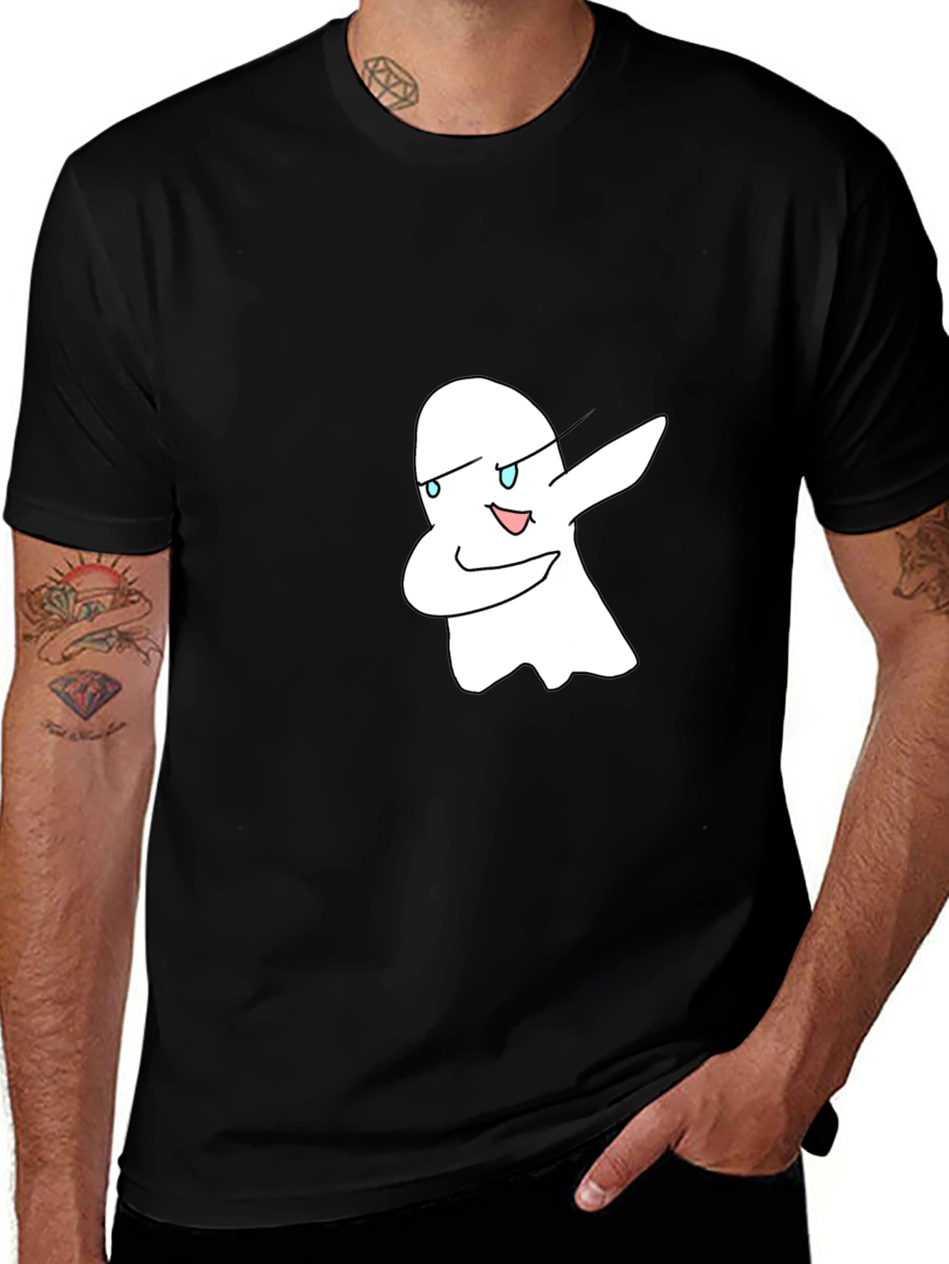 Dabbing Ghost Graphic Black T-Shirt