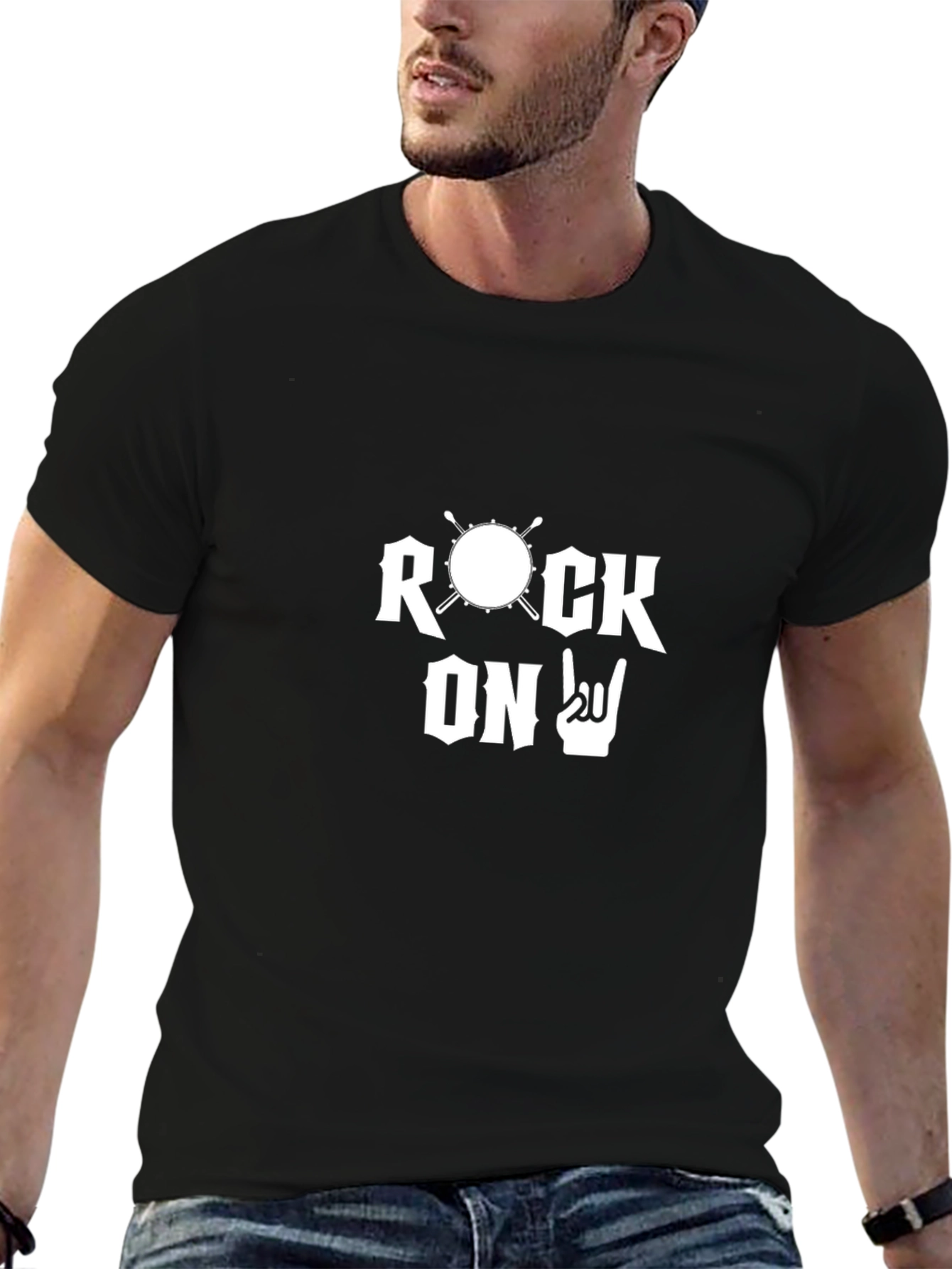 Rock On T-Shirt - Drummer Design