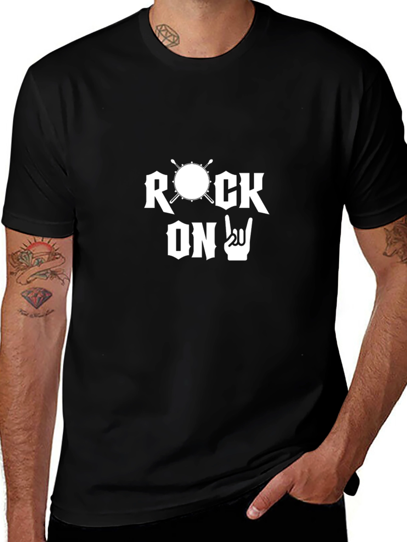 Rock On T-Shirt - Drummer Design