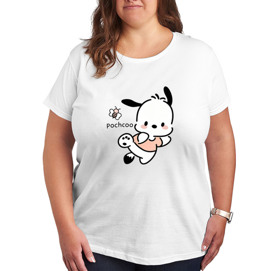 Plus Size Women Adorable Pochacco Little Bee Cartoon Casual T?Shirt