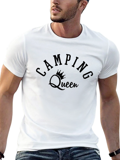 Camping Queen T-Shirt - Black Cotton Tee