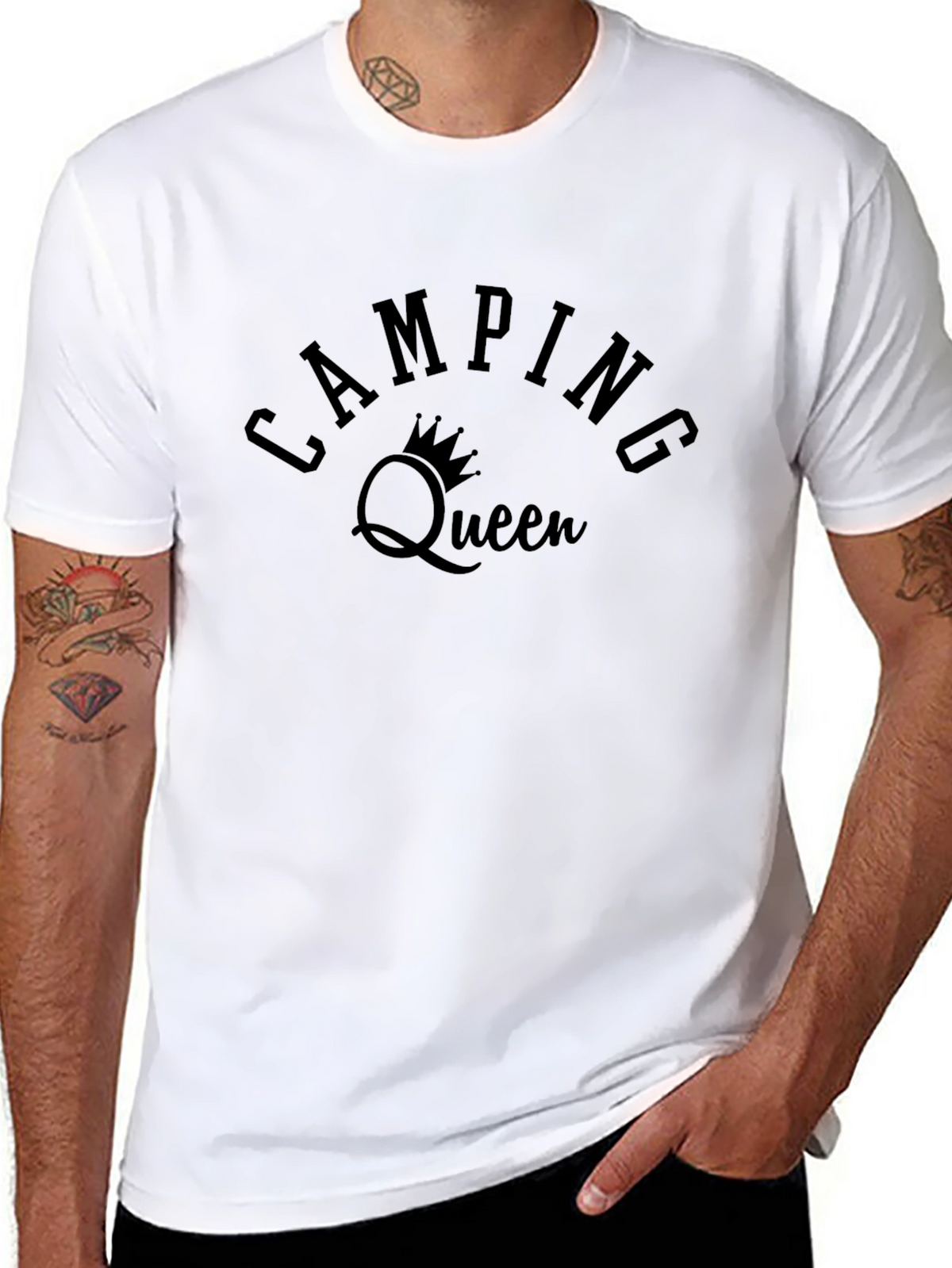 Camping Queen T-Shirt - Black Cotton Tee