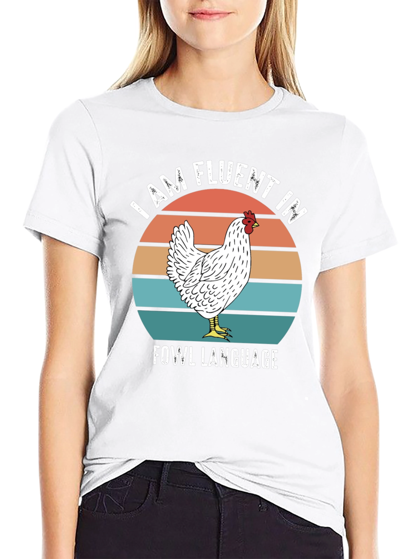Funny Chicken T-Shirt - Fluent in Fowl Language