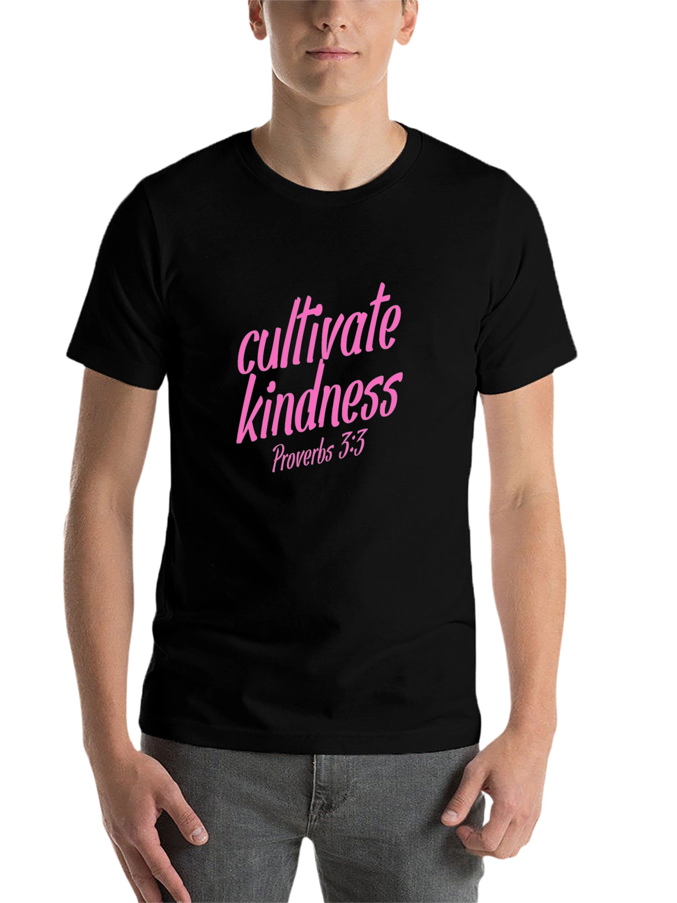 Cultivate Kindness Tee - Pink Lettering on Black