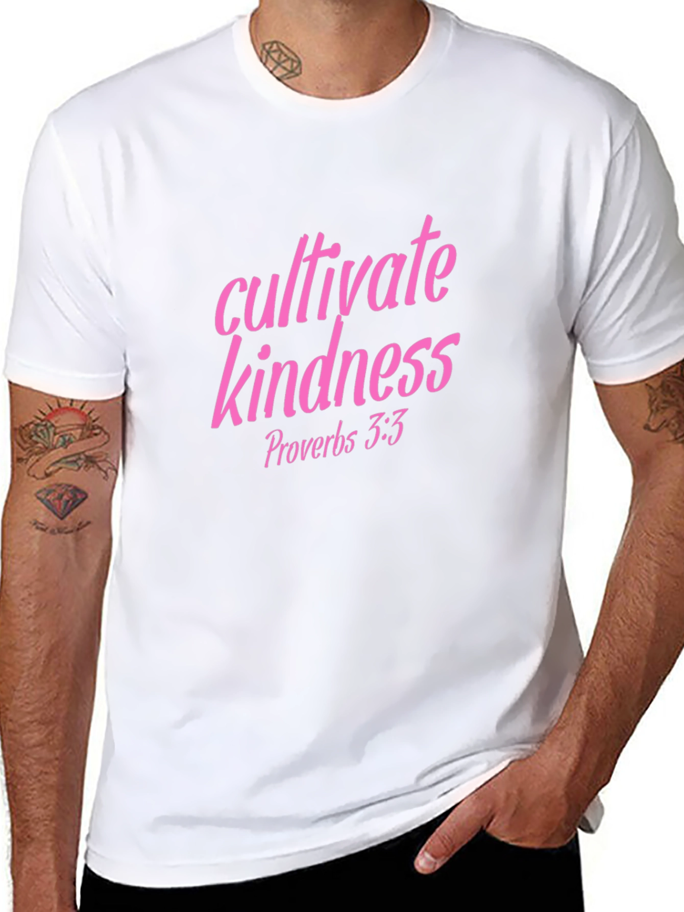 Cultivate Kindness Tee - Pink Lettering on Black