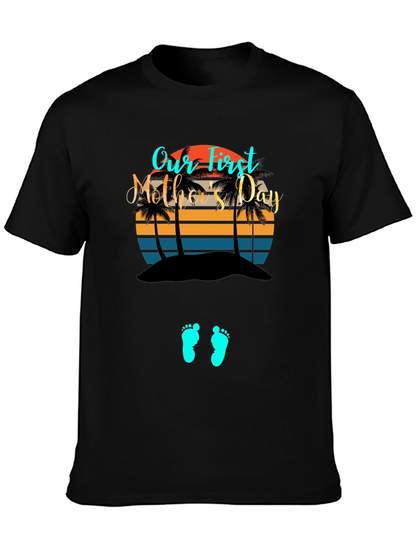 First Mothers Day T-Shirt - Baby Feet Design