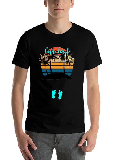 First Mothers Day T-Shirt - Baby Feet Design