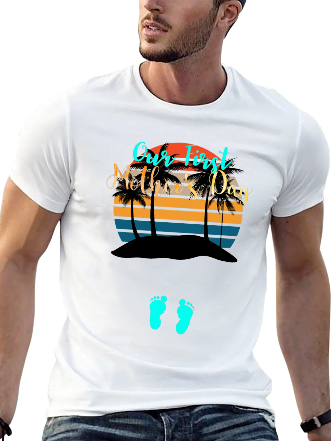 First Mothers Day T-Shirt - Baby Feet Design