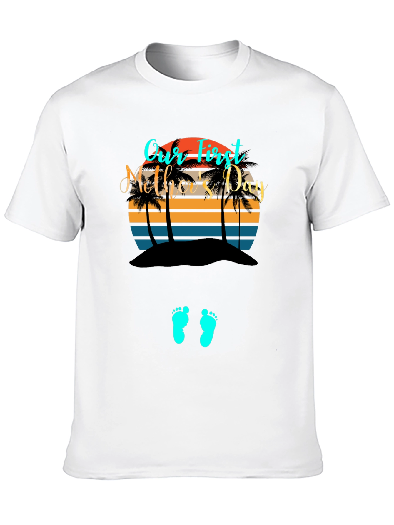 First Mothers Day T-Shirt - Baby Feet Design