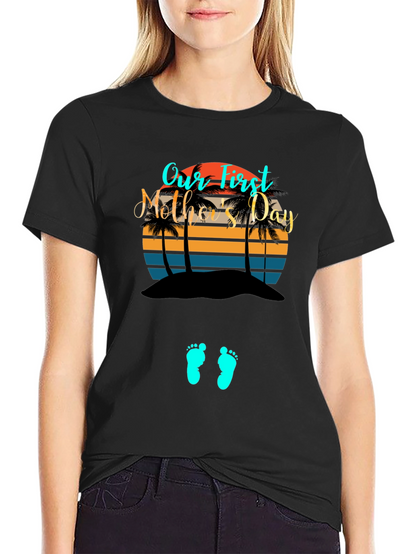 First Mothers Day T-Shirt - Baby Feet Design