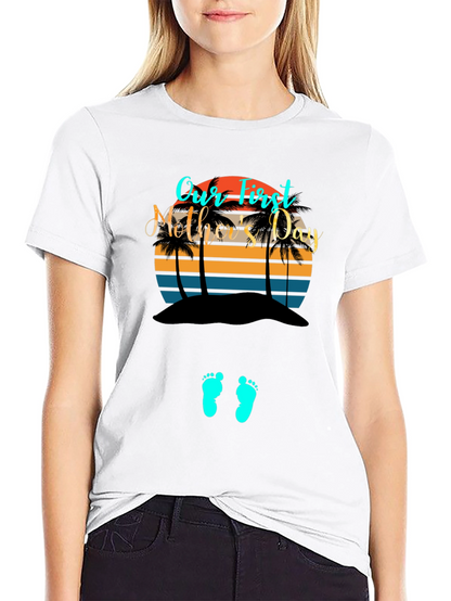 First Mothers Day T-Shirt - Baby Feet Design