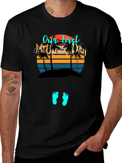 First Mothers Day T-Shirt - Baby Feet Design