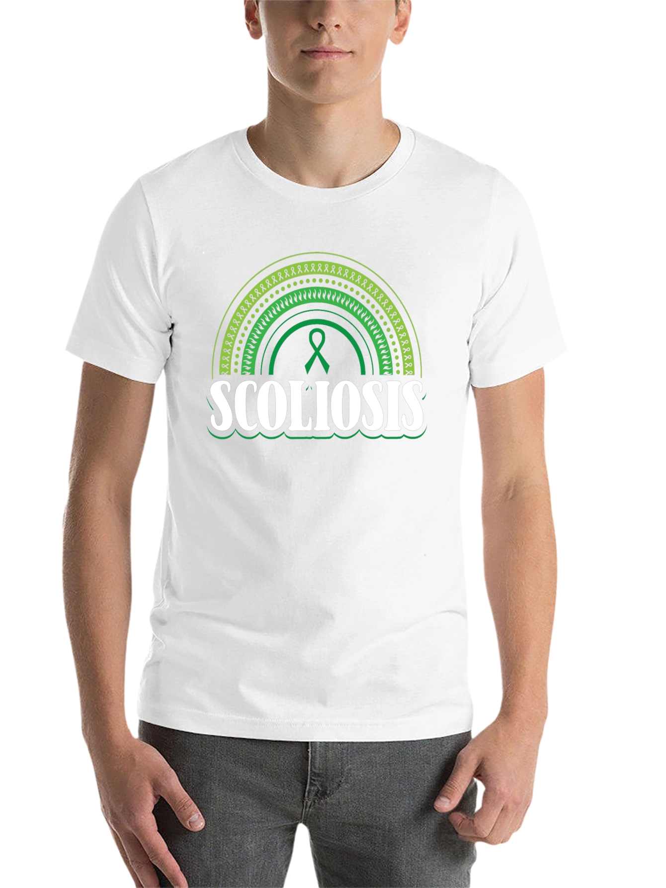 Scoliosis Awareness T-Shirt - Green Ribbon Support