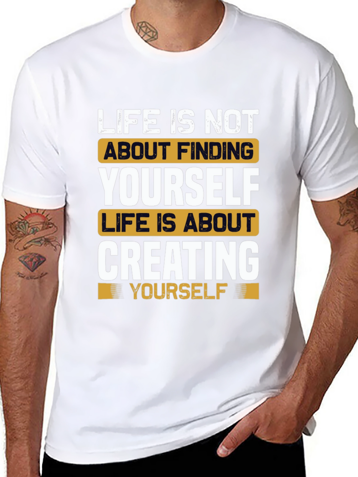Inspirational Life Quote T-Shirt - Create Yourself