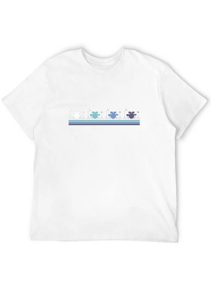 Fishing Cats Graphic Tee - Cool Black T-Shirt