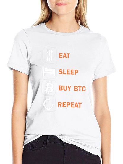 Eat Sleep Buy BTC Repeat Black T-Shirt