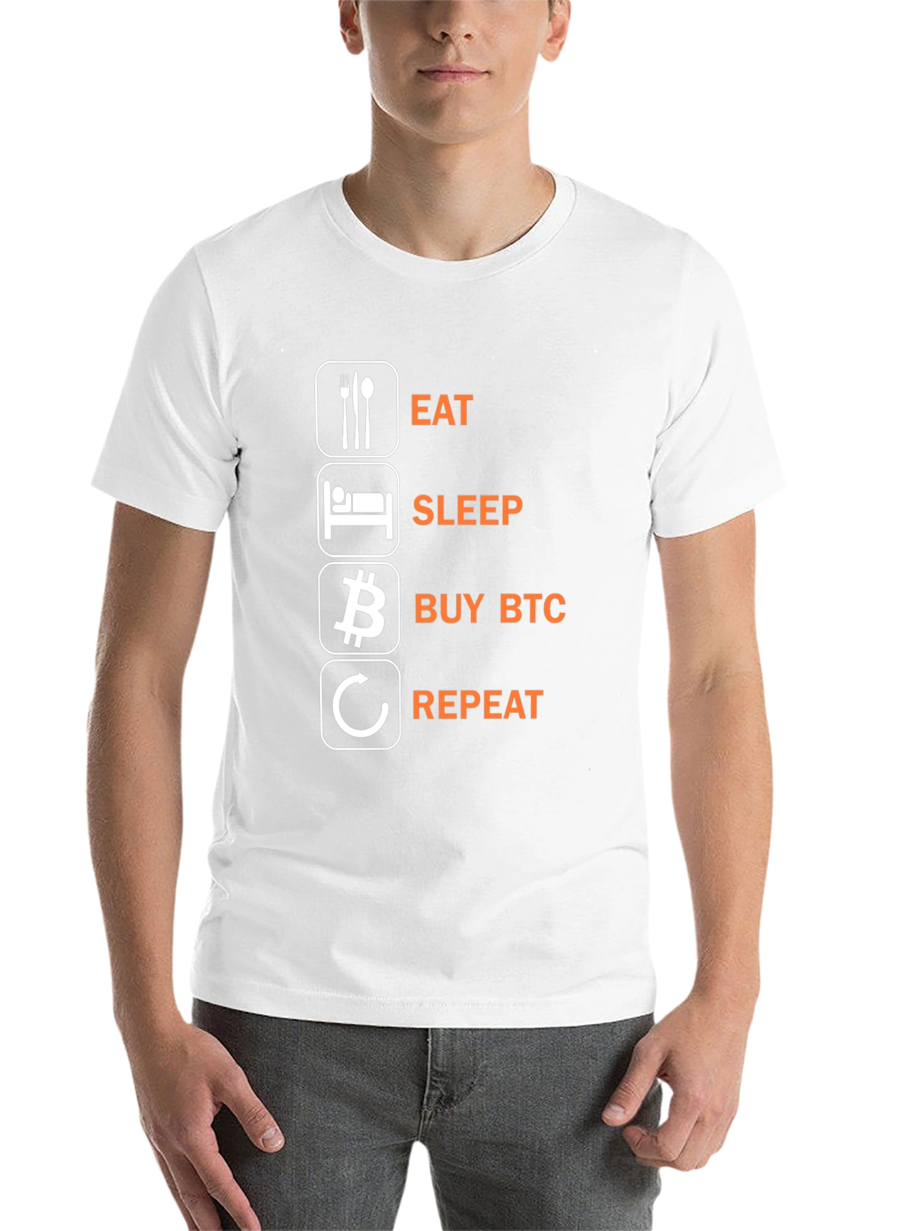 Eat Sleep Buy BTC Repeat Black T-Shirt