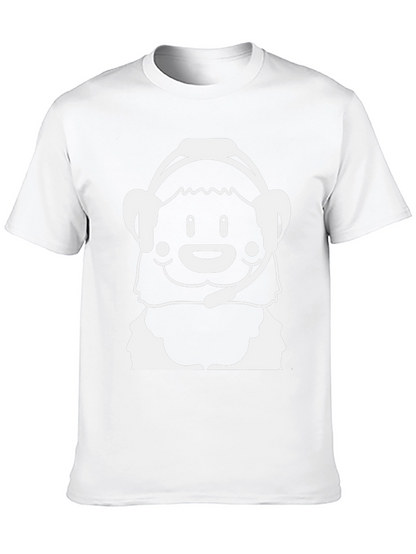 Cartoon Bear Gamer Black T-Shirt