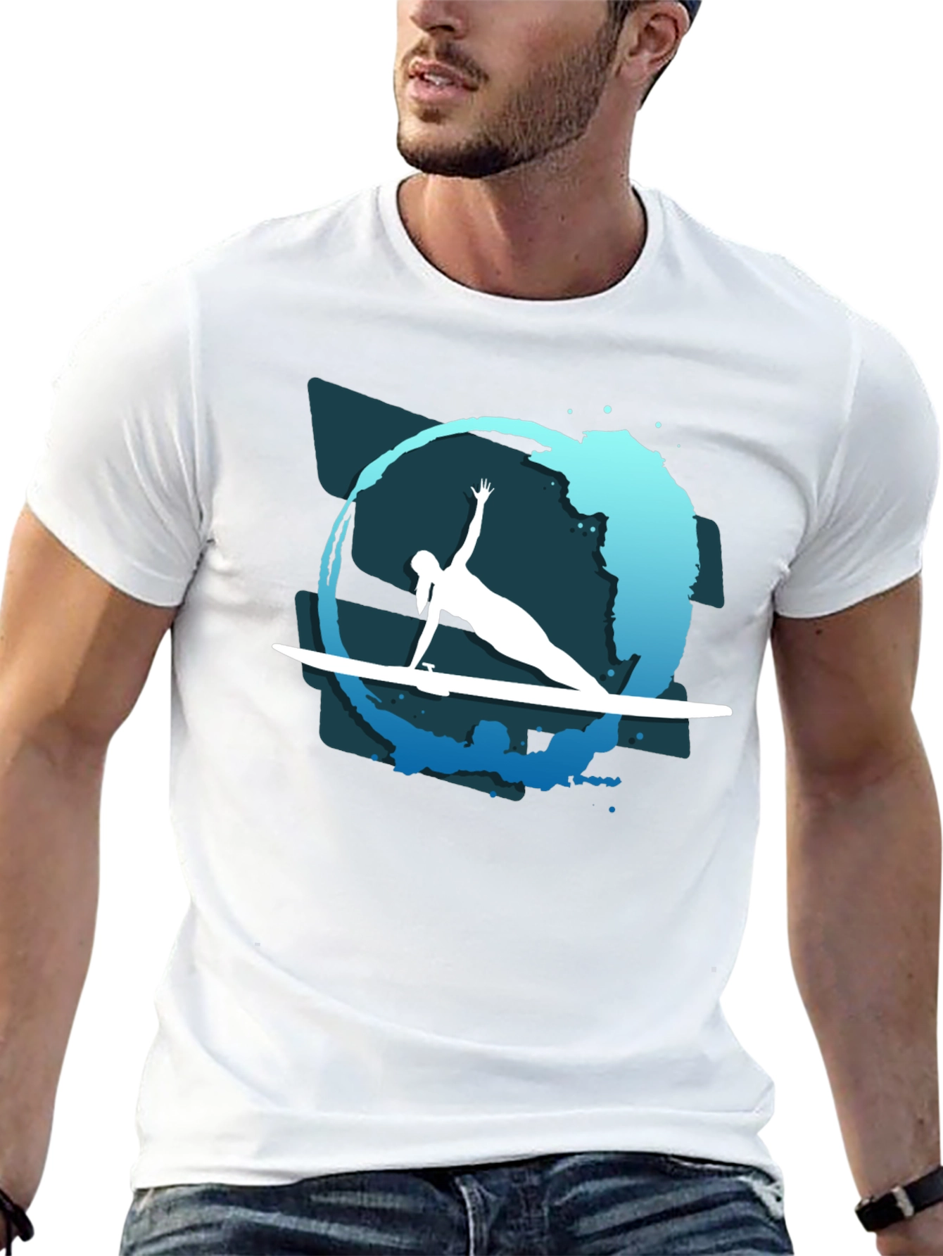 Surfer Silhouette Tee - Coastal Vibe