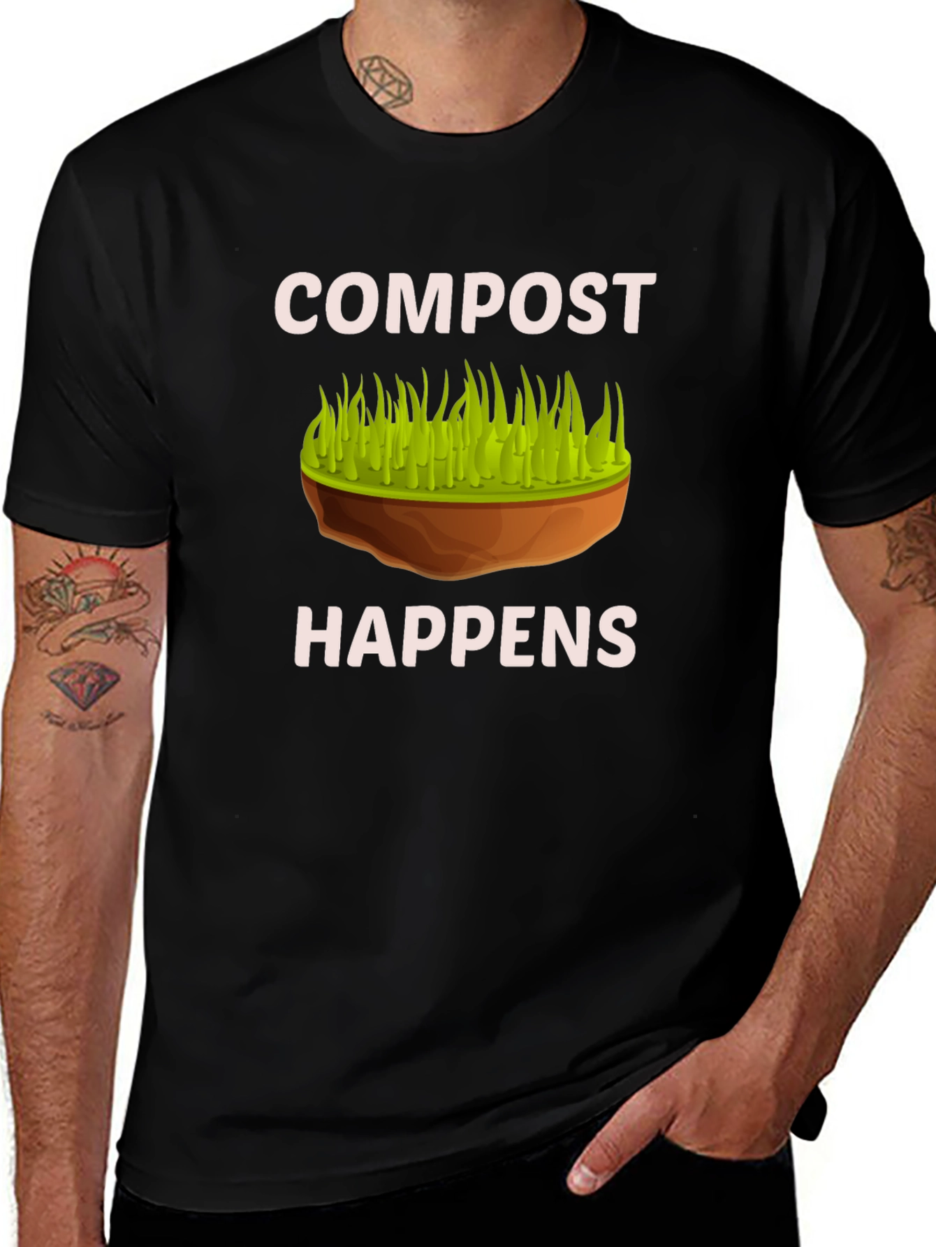Compost Happens Graphic T-Shirt - Organic Gardening