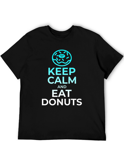 Keep Calm and Eat Donuts Black T-Shirt