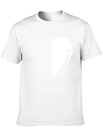 Brain and Heart Graphic Tee - Unisex Black T-Shirt