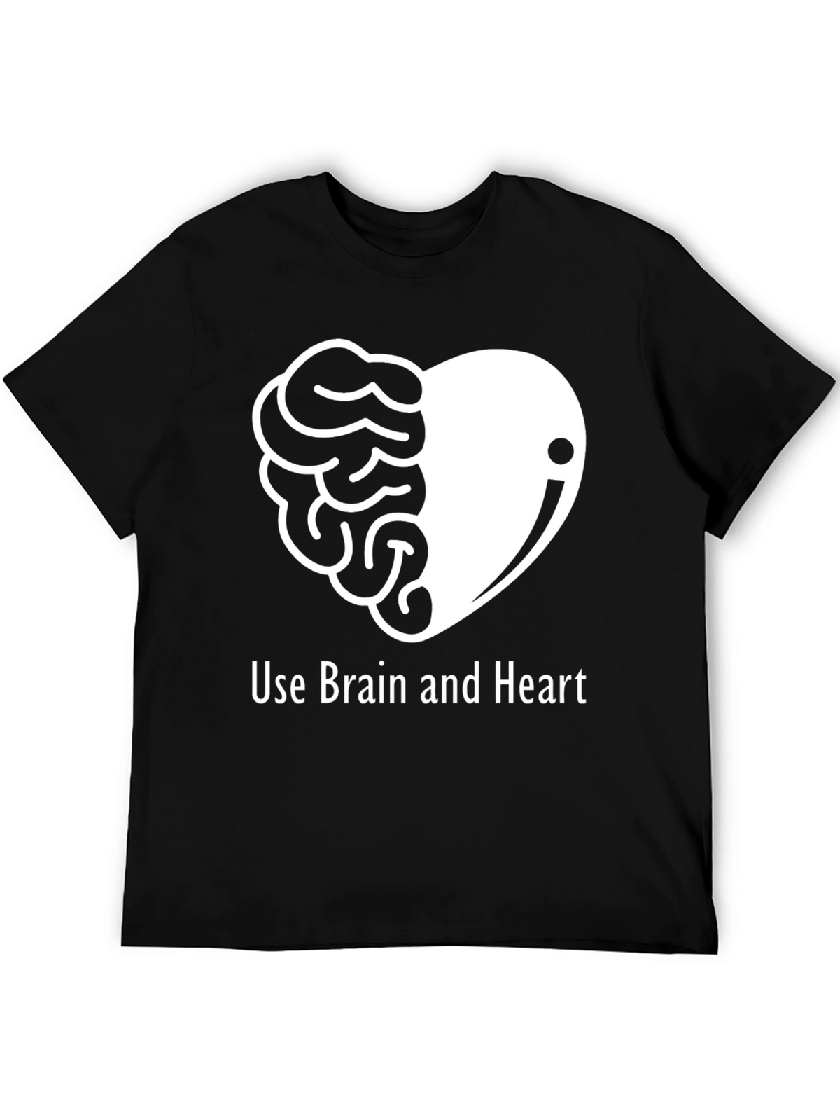 Brain and Heart Graphic Tee - Unisex Black T-Shirt