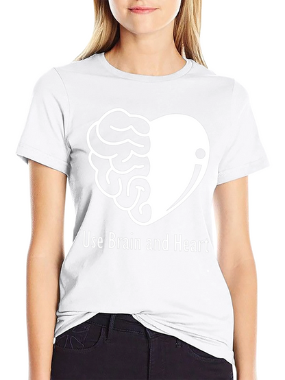 Brain and Heart Graphic Tee - Unisex Black T-Shirt
