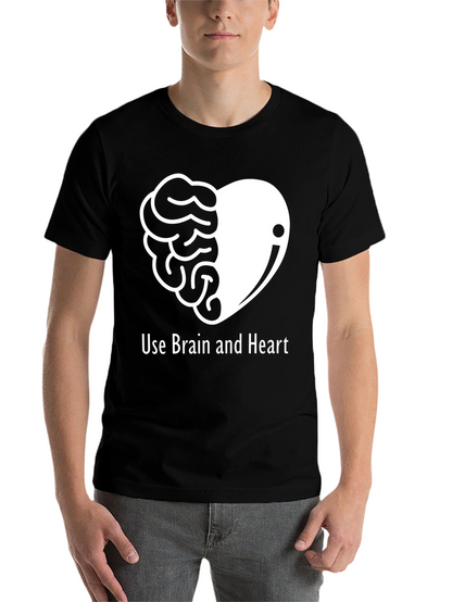 Brain and Heart Graphic Tee - Unisex Black T-Shirt