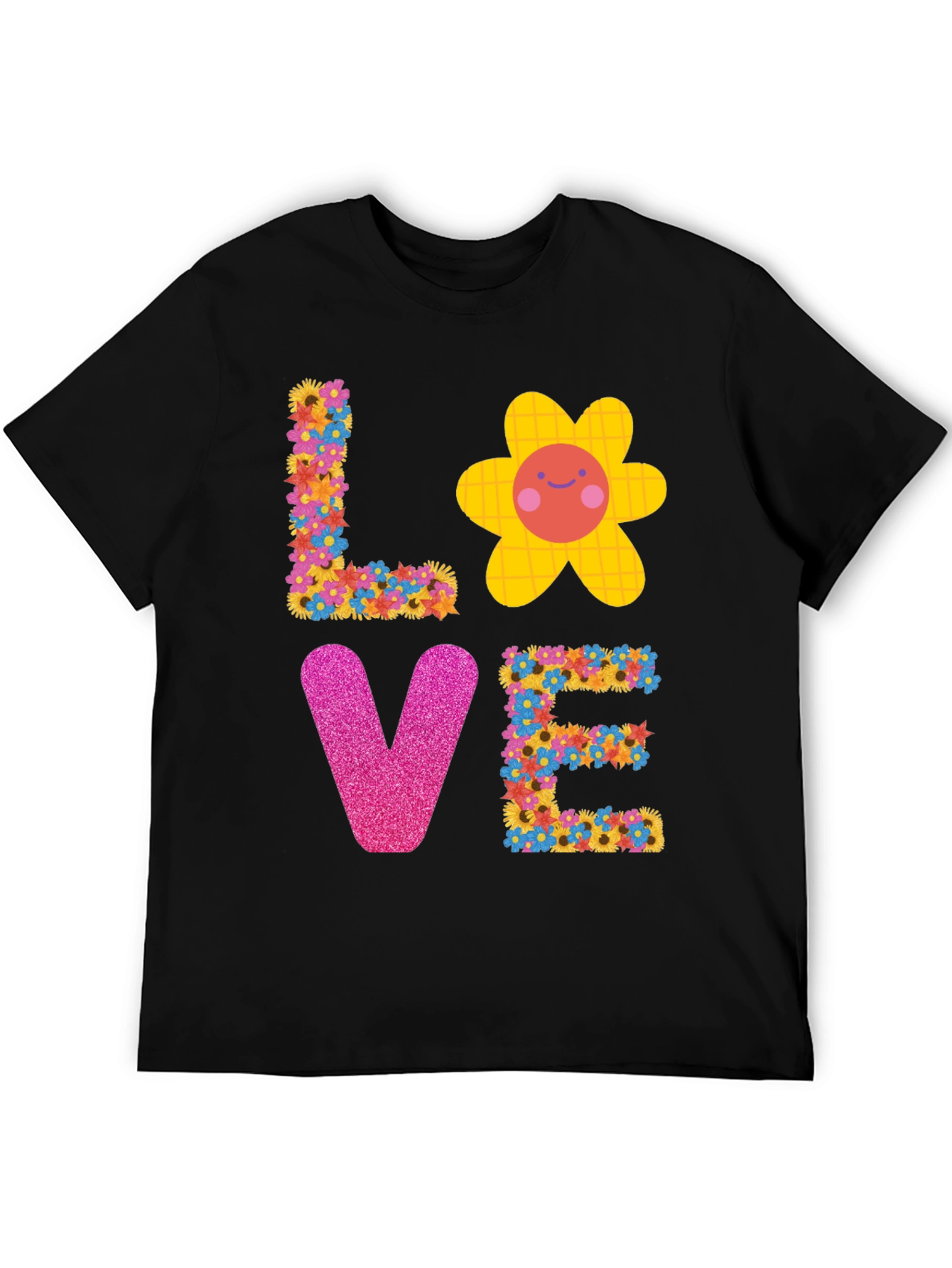 Floral LOVE Graphic Tee - Trendy Unisex T-Shirt