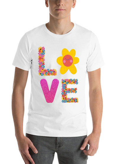 Floral LOVE Graphic Tee - Trendy Unisex T-Shirt