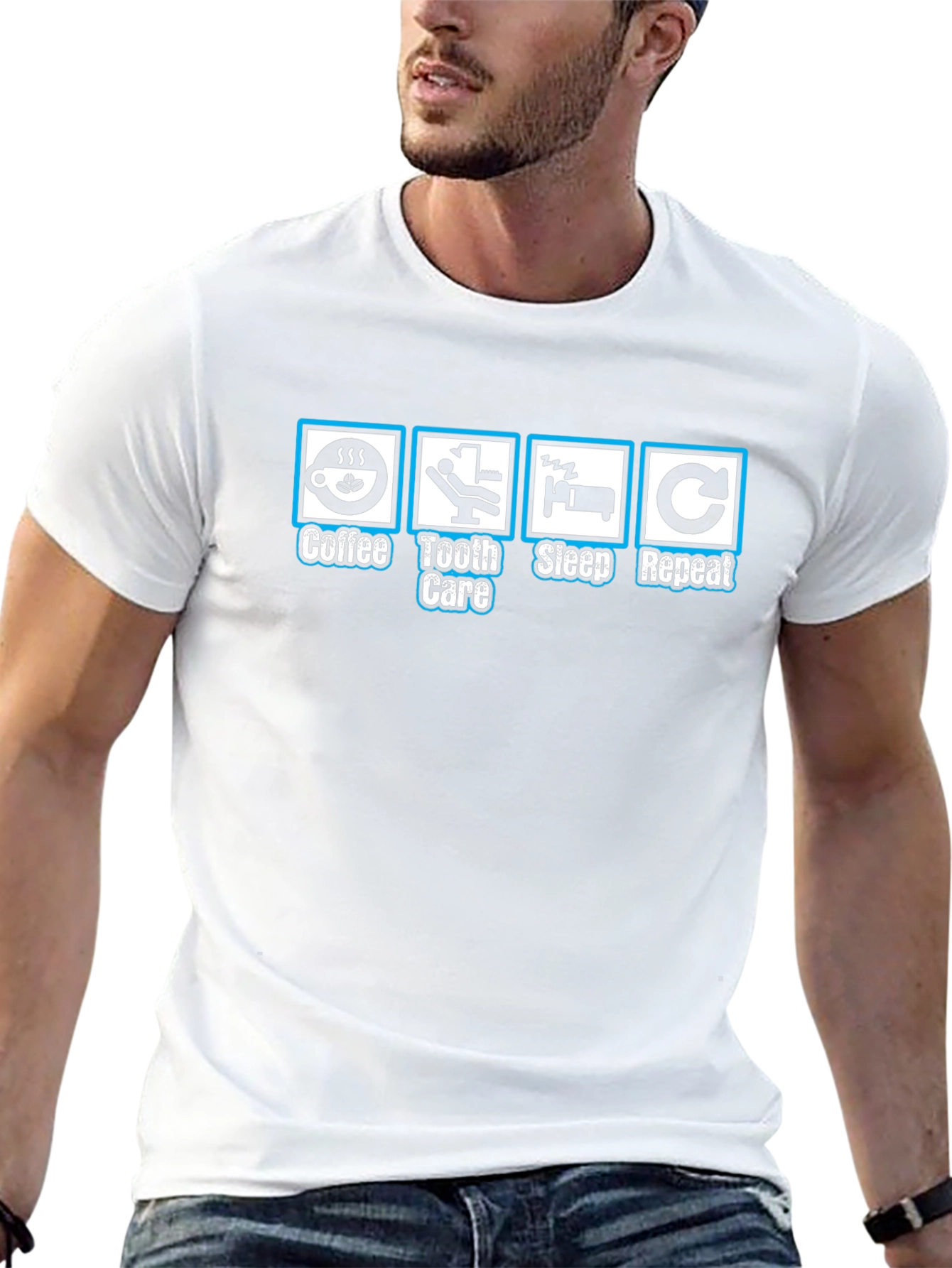 Coffee Tooth Care Sleep Repeat T-Shirt