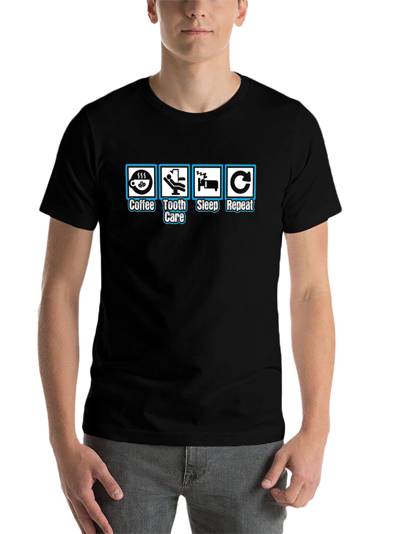 Coffee Tooth Care Sleep Repeat T-Shirt
