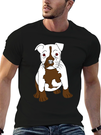 Pitbull Puppy Graphic T-Shirt - Black