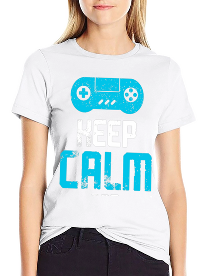 Keep Calm and Game On Black Graphic Tee