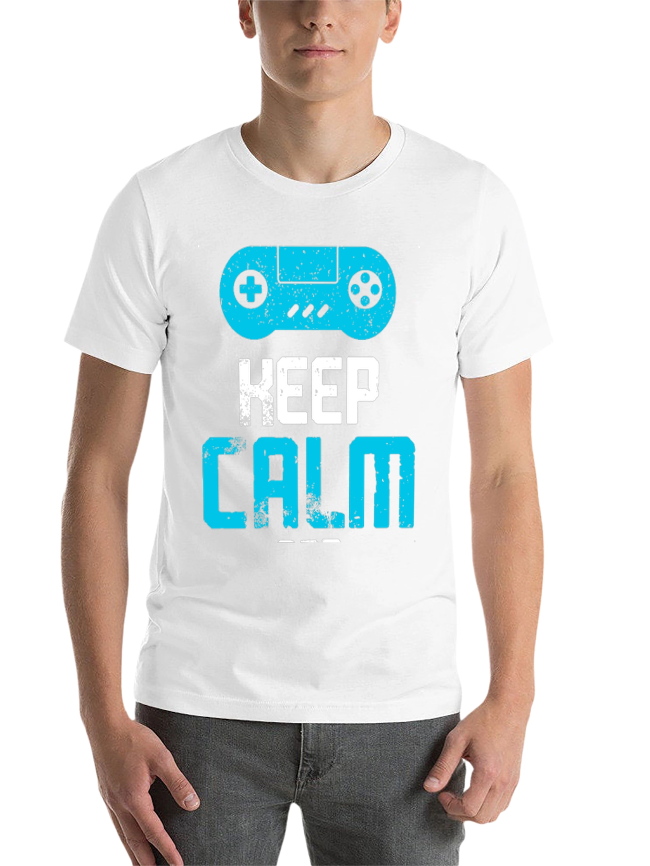 Keep Calm and Game On Black Graphic Tee