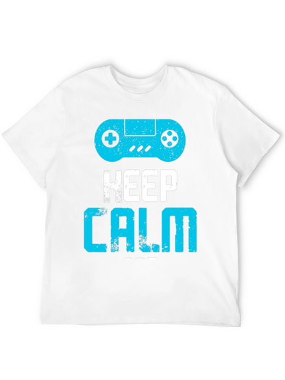 Keep Calm and Game On Black Graphic Tee